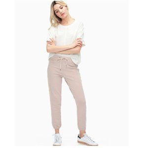 NWT Splendid Women's Pink Beige Velvet Trim Jogger Size XL Drawstring $120 I026